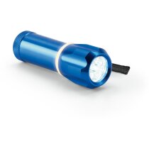 Linterna metálica con anillo reflectante 9 leds personalizada azul