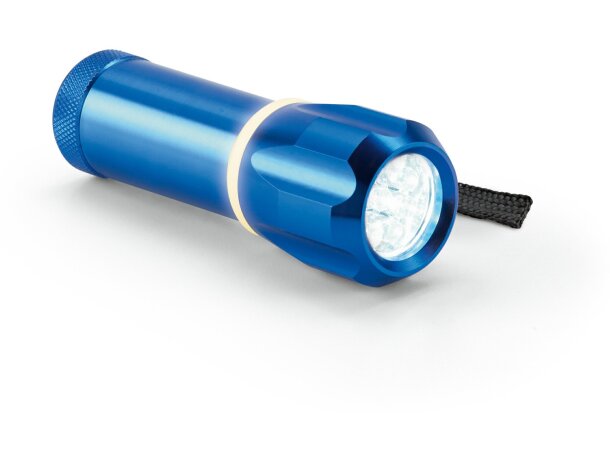 Linterna metálica con anillo reflectante 9 leds merchandising