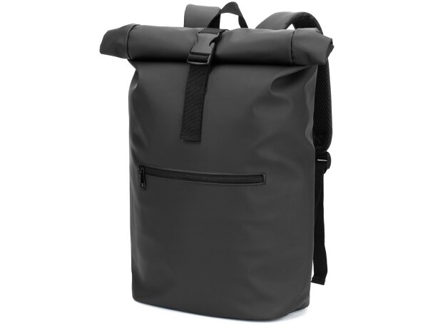 Mochila enrollable Portland con panel acolchado y asa trolley Negro detalle 18