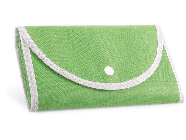 Bolsa plegable Arlon con ribete blanco Verde claro detalle 2