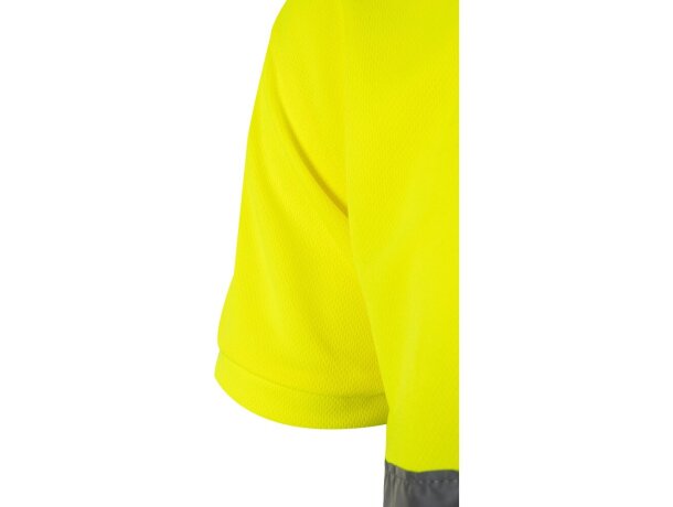 Polo bicolor alta visibilidad Cupid manga corta reflectante Verde/Amarillo detalle 24