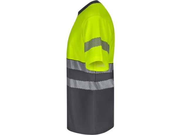 Camiseta de piqué bicolor Bastet de alta visibilidad Gris/Amarillo detalle 8