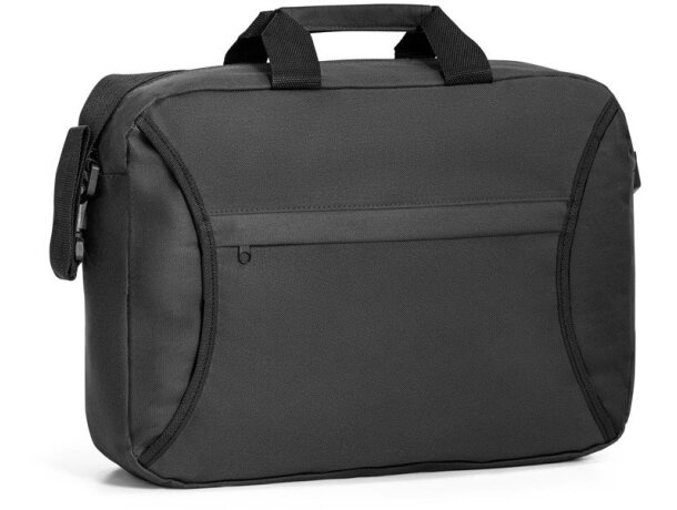 Maletines para profesores con bolsillo frontal y cremallera Seoul poliéster 600D Negro detalle 8