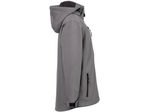 Chaqueta softshell infantil Zagreb Kids con capucha desmontable Gris detalle 13