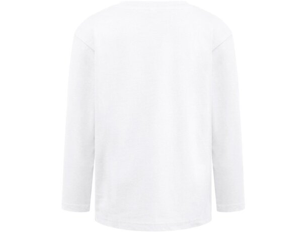 Camiseta manga larga infantil Bucharest algodón orgánico blanca Blanco detalle 2