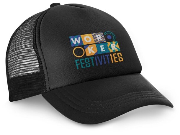 Gorra Nicola BK de poliéster y malla transpirable Negro detalle 2