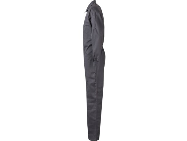 Mono de sarga yama con cremallera doble cursor y bolsillos Gris detalle 23
