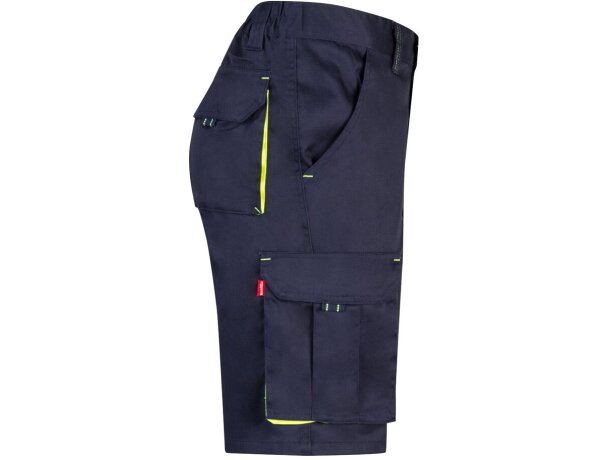 Bermudas Hemera bicolor multibolsillos con cinturilla elástica Azul marino/Amarillo detalle 28