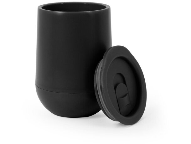 Vaso de viaje Adlington de PP con doble pared y aislante de aire Negro detalle 8