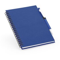 Libreta con tapas de colores de cartón personalizada azul
