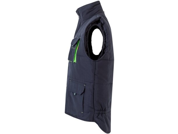 Chaleco acolchado bicolor multibolsillos unisex VL Nergal Azul marino/Verde detalle 23