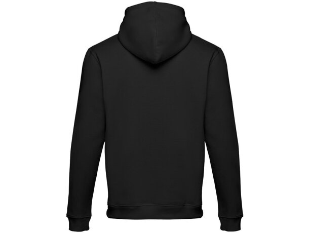 Sudadera unisex THC Moscow II con capucha y bolsillo marsupial Negro/Gris claro matizado detalle 5