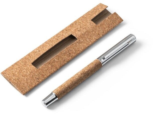 Roller Andrew de acero inoxidable reciclado con clip de corcho Natural detalle 5