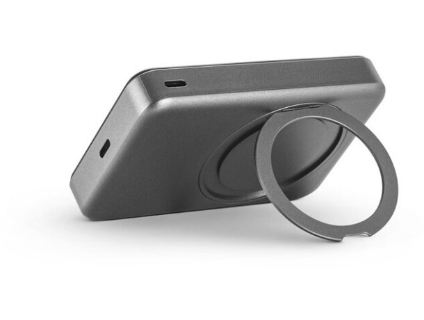 Batería externa magnética Warshel 10 con carga inalámbrica 15w Gris oscuro detalle 7
