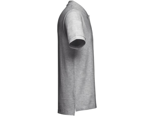 Polo Adam de algodón piqué cardado con cuello canalé Gris claro matizado detalle 13