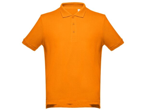 Polo Adam de algodón piqué cardado con cuello canalé Naranja detalle 32