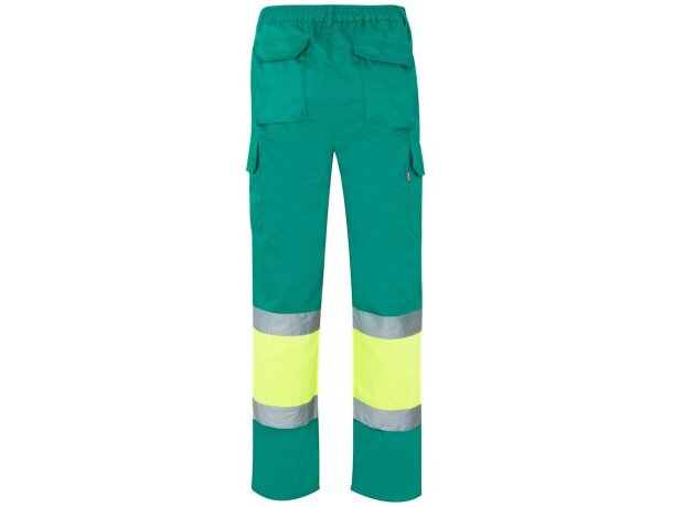 Pantalón de sarga bicolor VL Athena con bandas reflectantes Verde/Amarillo detalle 26