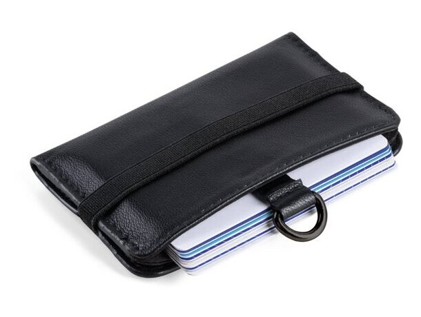 Cartera orvyn de piel con bloqueo rfid para 10 tarjetas Negro detalle 4