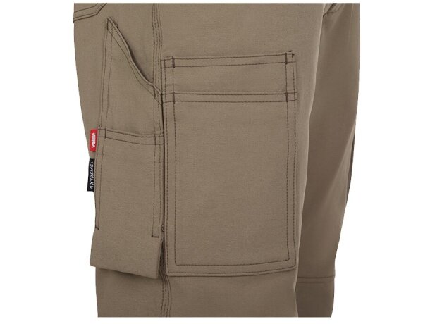 Pantalones nymphs de sarga elastica multiestiramiento 8 bolsillos Natural claro detalle 14