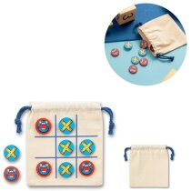 Tres en raya madera natural con bolsa de algodón