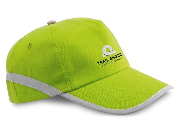 Gorra con detalles reflectantes para eventos deportivos verde claro personalizado