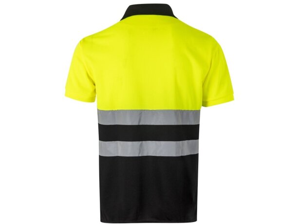 Polo bicolor alta visibilidad Cupid manga corta reflectante Negro/Amarillo detalle 43