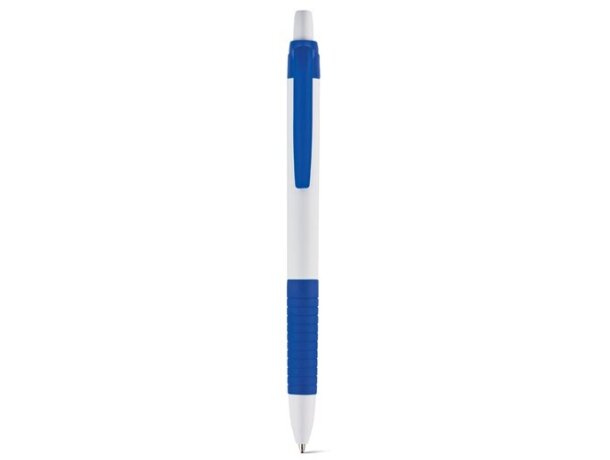 Bolígrafo con grip y clip en color azul