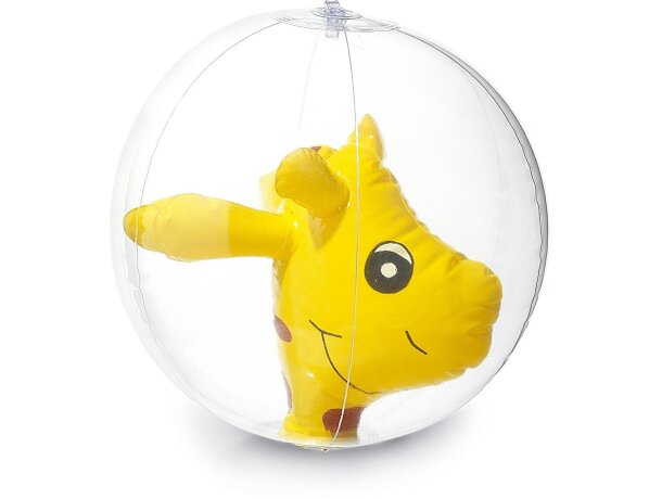 Balón hinchable con muñeco interior personalizado amarillo Balón hinchable con muñeco interior personalizado amarillo