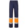 Pantalón de sarga bicolor VL Athena con bandas reflectantes Azul marino/Naranja