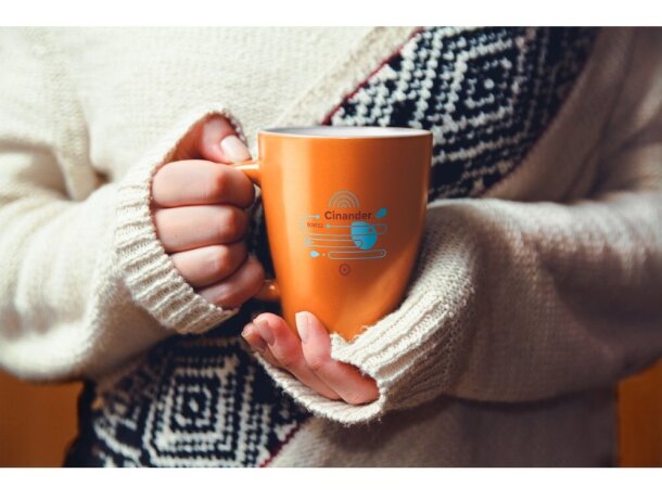 Taza Cinander de cerámica 370 mL Naranja detalle 5