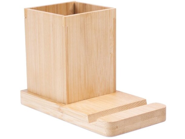 Juego de escritorio Erwin con soporte para móvil y vaso bambú Natural detalle 7