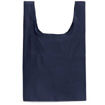 Bolsa compra publicitaria poliéster 210D asas largas bolsillo azul marino