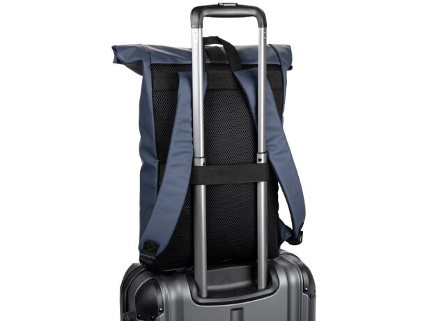 Mochila enrollable Portland con panel acolchado y asa trolley Azul detalle 10