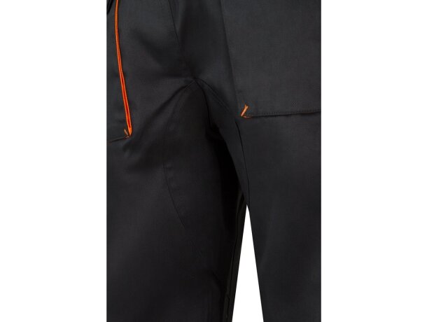 Pantalón de sarga multibolsillos bicolor VL Hypnos Negro/Naranja detalle 69