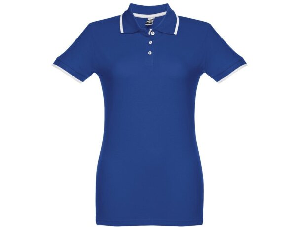 Polo slim fit Rome women bicolor algodón 210 g/m² manga corta Azul royal detalle 8