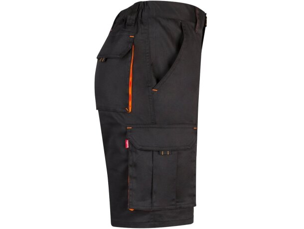 Bermudas Hemera bicolor multibolsillos con cinturilla elástica Negro/Naranja detalle 16