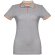 Polo slim fit Rome women bicolor algodón 210 g/m² manga corta Gris claro matizado detalle 2