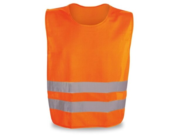 Chaleco en poliester de alta visibilidad naranja