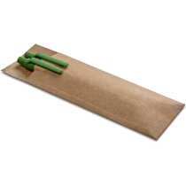 conjunto de portaminas y bolígrafo ecológico de papel craft verde
