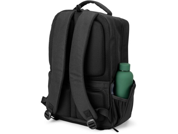 Mochila copenhagen de sarga reciclada resistente al agua Negro detalle 7