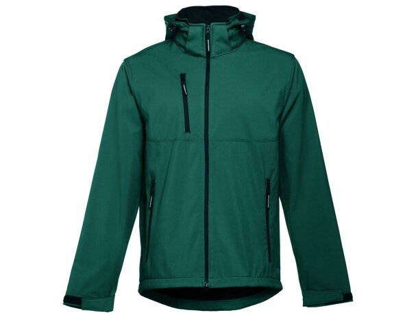 Chaqueta softshell zagreb con capucha removible para hombre Verde oscuro detalle 14
