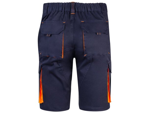 Bermudas Hemera bicolor multibolsillos con cinturilla elástica Azul marino/Naranja detalle 8