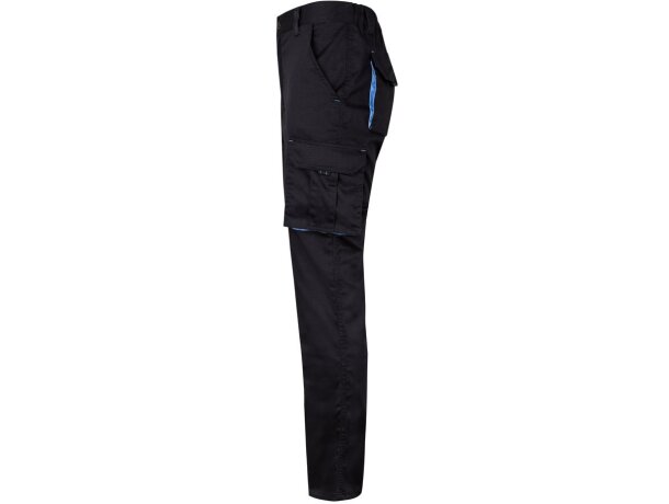 Pantalón elástico bicolor fides con seis bolsillos funcionales Negro/Azul claro detalle 43