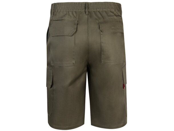Bermudas Chione multibolsillos en sarga con cinturilla elástica Verde militar detalle 7