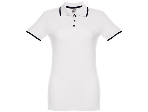 Polo rome women wh de algodón piqué slim fit para mujer Blanco detalle 4