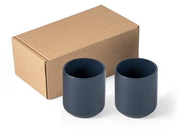 Juego Owens de tazas de cerámica azul marino
