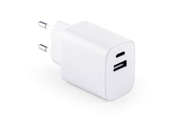 Adaptador de corriente Wegener con usb-a 18w y usb-c 20w Blanco detalle 6