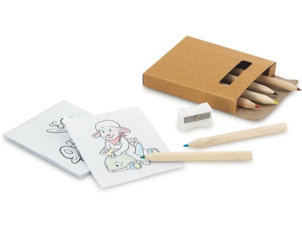 Estuche infantil para colorear personalizado natural Estuche infantil para colorear personalizado natural