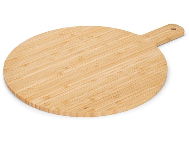 Tabla de servir redonda de bambú cheesano Natural detalle 3