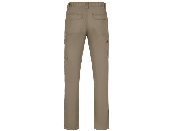 Pantalón de sarga multibolsillos Hermes con cintura elástica Natural claro detalle 2
